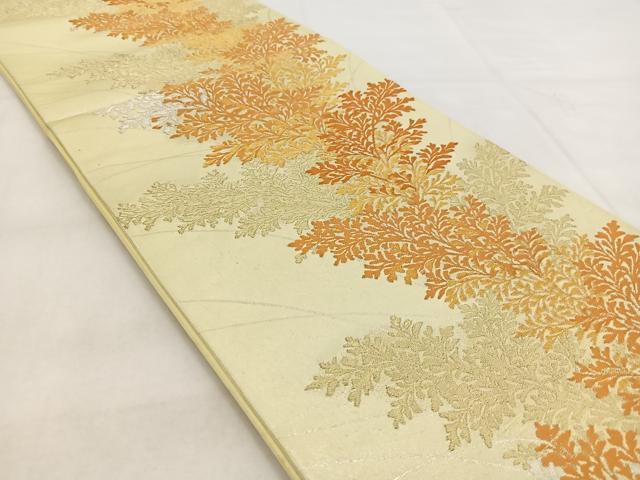 平和屋着物◎六通柄袋帯　唐織　草木文　金銀糸　正絹　逸品　BAAW8984yc