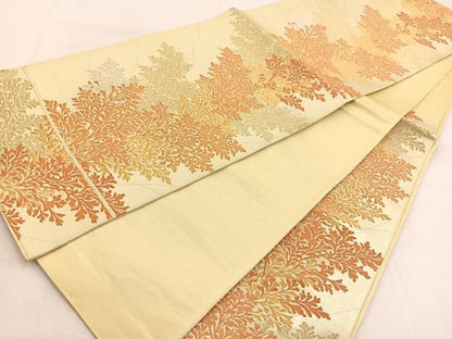 平和屋着物◎六通柄袋帯　唐織　草木文　金銀糸　正絹　逸品　BAAW8984yc