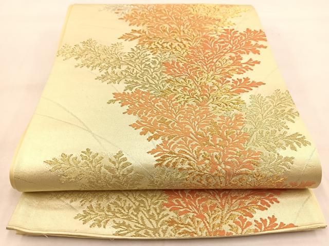 平和屋着物◎六通柄袋帯　唐織　草木文　金銀糸　正絹　逸品　BAAW8984yc