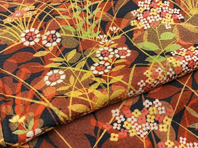 平和屋着物■上質な小紋　草花文　金彩　正絹　逸品　未使用　BAAW9003hj