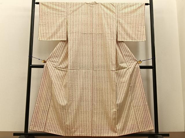 平和屋着物■本場染大島紬 十字絣 正絹 逸品 BAAW9004hj
