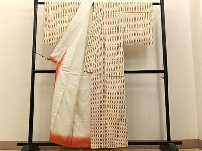 平和屋着物■本場染大島紬 十字絣 正絹 逸品 BAAW9004hj