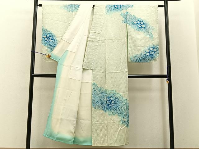 平和屋着物■訪問着 総絞り 草花文 正絹 逸品 BAAW9009hj