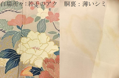 平和屋着物■訪問着 重ね山牡丹花文 金彩 正絹 逸品 BAAW9011hj
