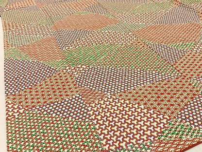 平和屋着物■上質な小紋 切嵌有職文 鬼しぼ縮緬 正絹 逸品 BAAW9013hj