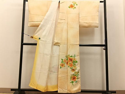 平和屋着物■訪問着 刺繍 草花文 暈し染め 金彩 やまと誂製 正絹 逸品 BAAW9014hj