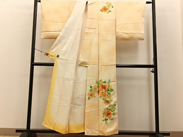 平和屋着物■訪問着 刺繍 草花文 暈し染め 金彩 やまと誂製 正絹 逸品 BAAW9014hj