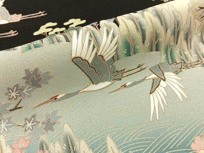 平和屋着物■豪華黒留袖 友禅 作家物 松竹梅 飛鶴御所解文 正絹 逸品 BAAW9016hj