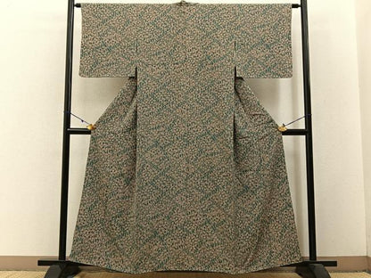 平和屋着物■上質な小紋 草花文 正絹 逸品 BAAW9017hj