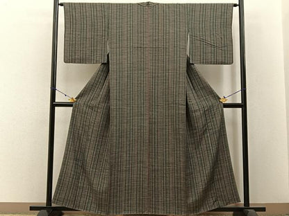 平和屋着物■上質な小紋 縞 正絹 逸品 BAAW9021hj