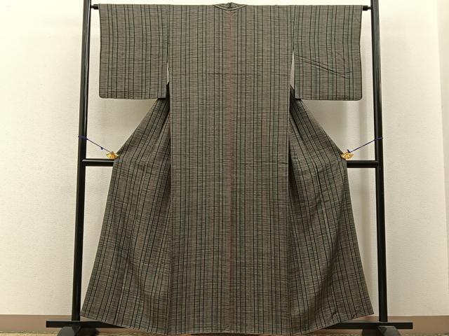平和屋着物■上質な小紋 縞 正絹 逸品 BAAW9021hj