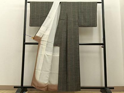 平和屋着物■上質な小紋 縞 正絹 逸品 BAAW9021hj