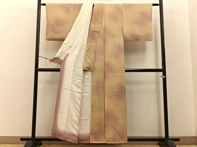 平和屋着物■上質な小紋 青海波地紋 暈し染め 正絹 逸品 BAAW9026hj