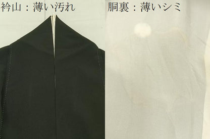 平和屋着物■豪華黒留袖　駒刺繍　群鶴扇面花文　金銀彩　正絹　逸品　BAAW9033hj