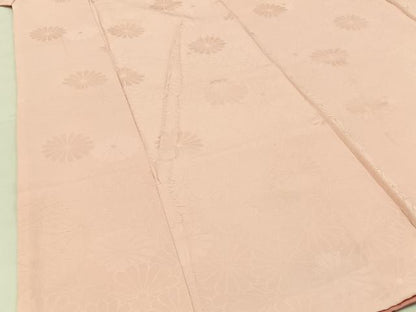 平和屋着物■上質な色無地 菊地紋 肌色 正絹 逸品 BAAW9035hj