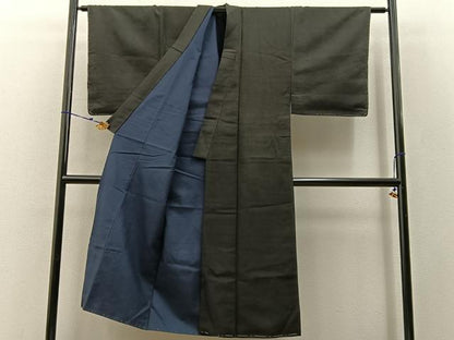 平和屋着物■男性　紬　格子柄　正絹　逸品　未使用　BAAW9045hj