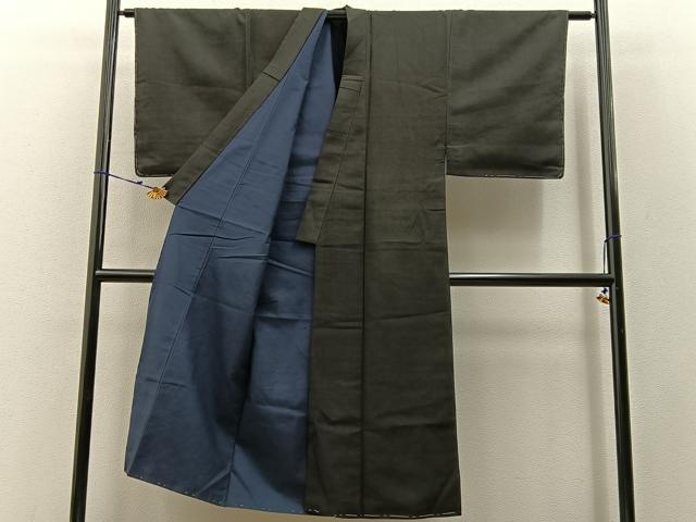平和屋着物■男性　紬　格子柄　正絹　逸品　未使用　BAAW9045hj