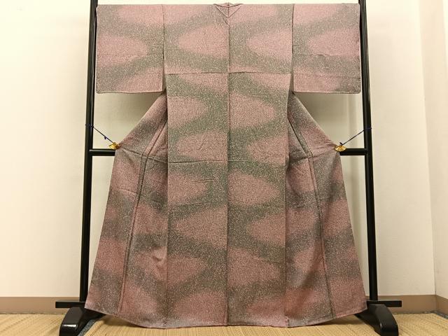 平和屋着物■上質な小紋 霞文 たたき染め 正絹 逸品 未使用 BAAW9048hj