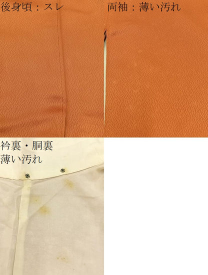 平和屋着物■無地絵羽訪問着　光琳水地紋　黄丹色　正絹　逸品　BAAW9062hj