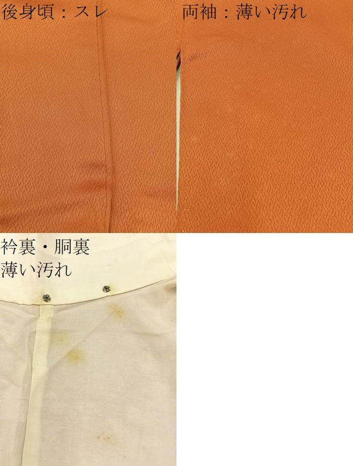 平和屋着物■無地絵羽訪問着　光琳水地紋　黄丹色　正絹　逸品　BAAW9062hj