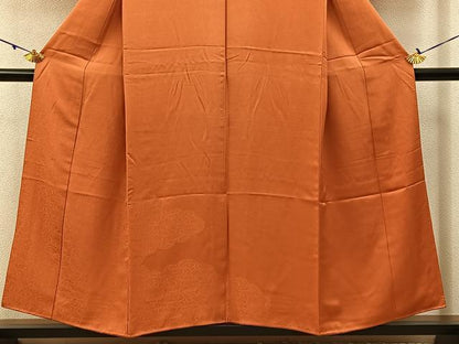 平和屋着物■無地絵羽訪問着　光琳水地紋　黄丹色　正絹　逸品　BAAW9062hj