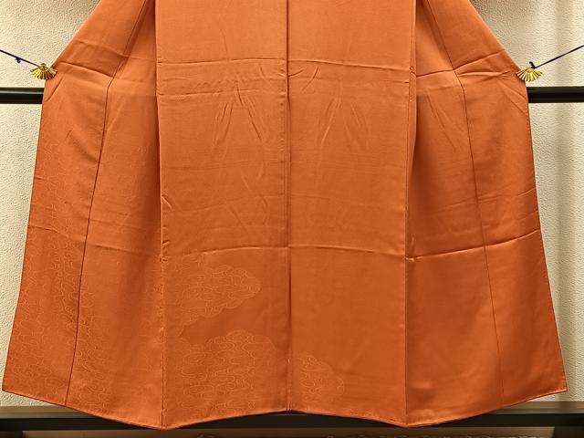 平和屋着物■無地絵羽訪問着　光琳水地紋　黄丹色　正絹　逸品　BAAW9062hj