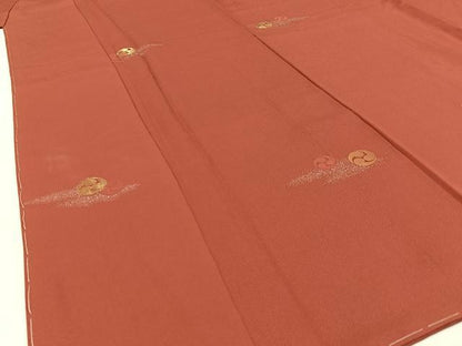 平和屋着物■上質な小紋 寿光織 三つ巴 金銀糸 正絹 逸品 未使用 BAAW9068hj