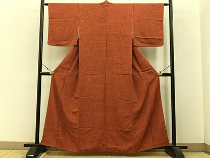 平和屋着物■上質な小紋　手描き　竹垣文　正絹　逸品　BAAW9091hj