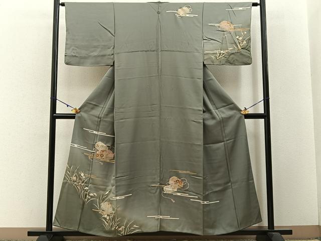 平和屋着物■訪問着 文箱花文 暈し染め 金彩 正絹 逸品 BAAW9093hj