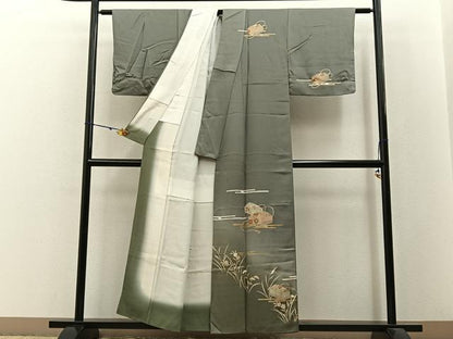 平和屋着物■訪問着 文箱花文 暈し染め 金彩 正絹 逸品 BAAW9093hj