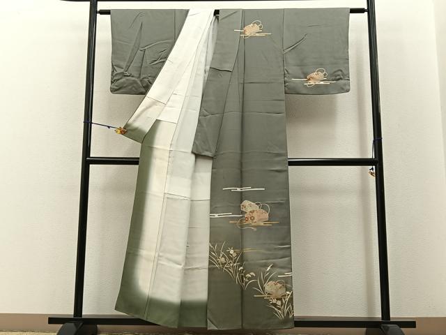 平和屋着物■訪問着 文箱花文 暈し染め 金彩 正絹 逸品 BAAW9093hj