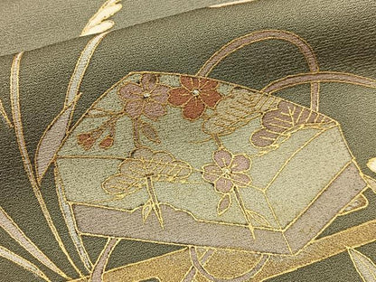 平和屋着物■訪問着 文箱花文 暈し染め 金彩 正絹 逸品 BAAW9093hj