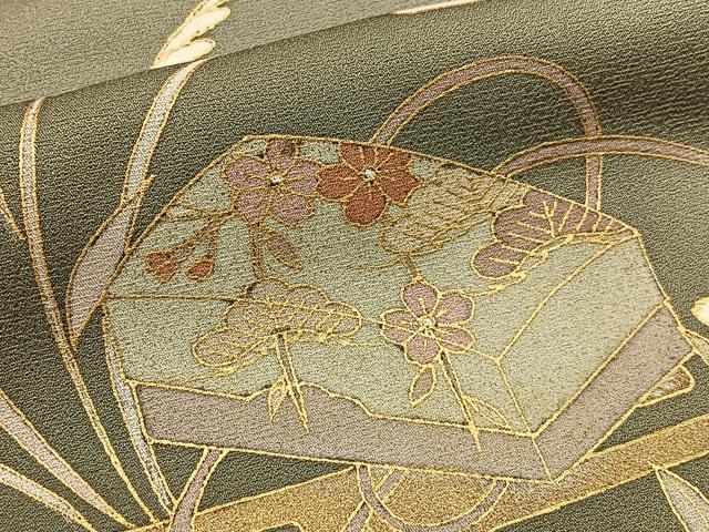 平和屋着物■訪問着 文箱花文 暈し染め 金彩 正絹 逸品 BAAW9093hj