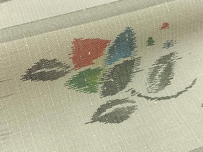平和屋着物■伝統工芸士　庭野真平　紬　花鳥風月　反端付き　正絹　逸品　BAAW9095hj