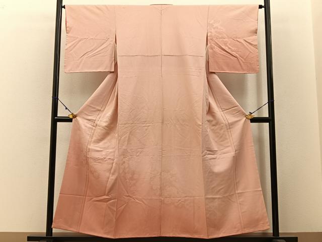 平和屋着物■訪問着 花地紋 暈し染め 反端付き 正絹 逸品 BAAW9098hj