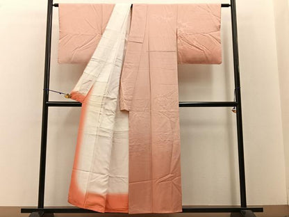 平和屋着物■訪問着 花地紋 暈し染め 反端付き 正絹 逸品 BAAW9098hj