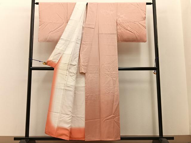 平和屋着物■訪問着 花地紋 暈し染め 反端付き 正絹 逸品 BAAW9098hj
