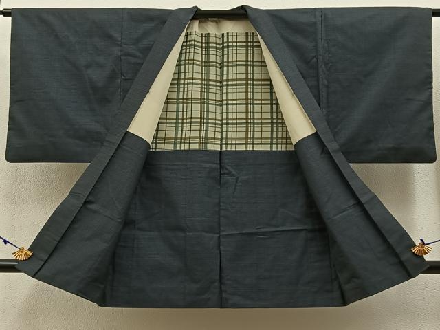 平和屋着物■男性 本場大島紬 アンサンブル 100亀甲 総詰め 反端付き 正絹 逸品 BAAW9109hj