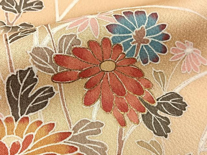 平和屋着物■訪問着 草花文 暈し染め 金彩 正絹 逸品 未使用 BAAW9127hj