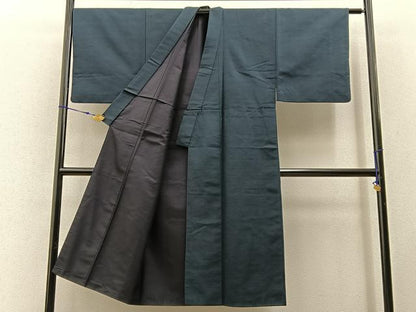 平和屋着物■男性 紬 色無地 仙斎茶色 正絹 逸品 BAAW9129hj