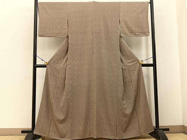 平和屋着物■上質な小紋　斜線文　正絹　逸品　BAAW9130hj