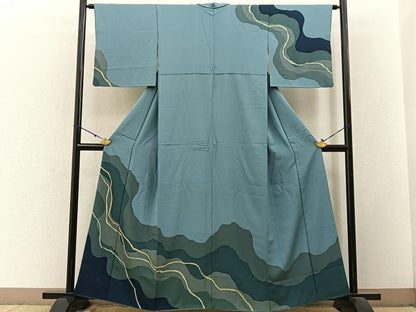 平和屋着物■訪問着 道長文様 鬼しぼ縮緬 正絹 逸品 BAAW9137hj