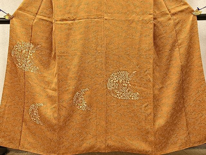 平和屋着物■訪問着　刺繍　草花文　正絹　逸品　BAAW9141hj