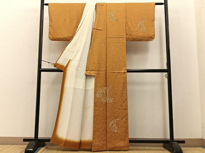 平和屋着物■訪問着　刺繍　草花文　正絹　逸品　BAAW9141hj