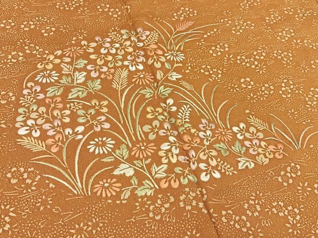 平和屋着物■訪問着　刺繍　草花文　正絹　逸品　BAAW9141hj