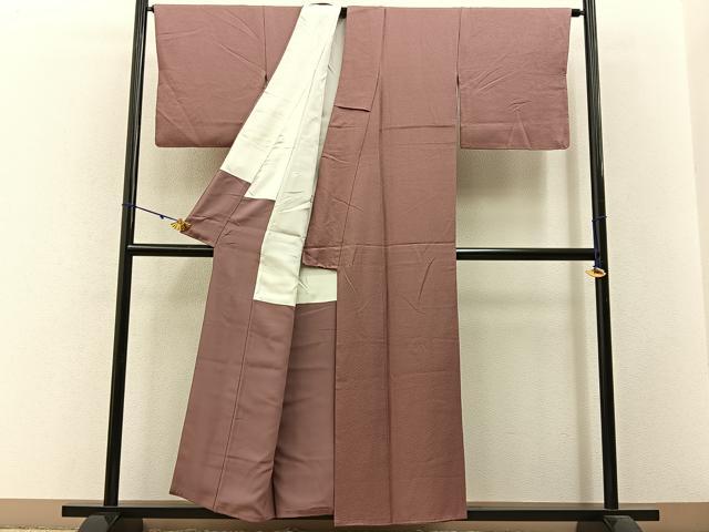 平和屋着物■上質な色無地　紋意匠　鴇浅葱色　正絹　逸品　BAAW9149hj