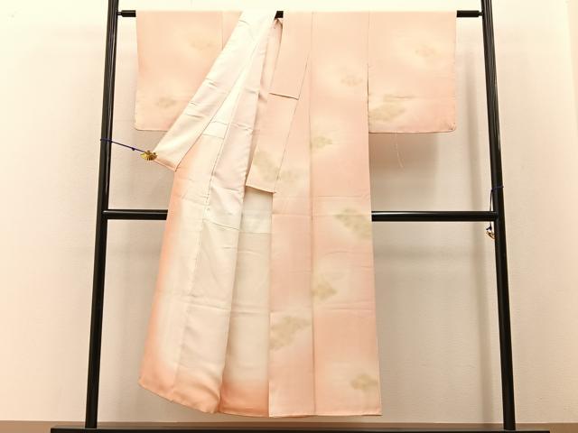 平和屋着物■上質な小紋 菱地紋 暈し染め 正絹 逸品 BAAW9156hj