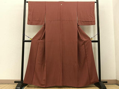 平和屋着物■上質な色無地 紅鳶色 正絹 逸品 BAAW9158hj