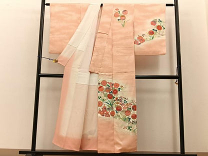 平和屋着物■訪問着　友禅　花鳥文　暈し染め　正絹　逸品　BAAW9161hj