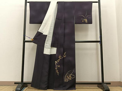 平和屋着物■訪問着 手描き 枝花文 暈し染め 金彩 正絹 逸品 BAAW9166hj